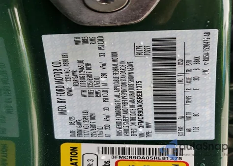 2025 Ford Bronco Sport Badlands из США, поврежденный, VIN 3FMCR9DA0SRE81375